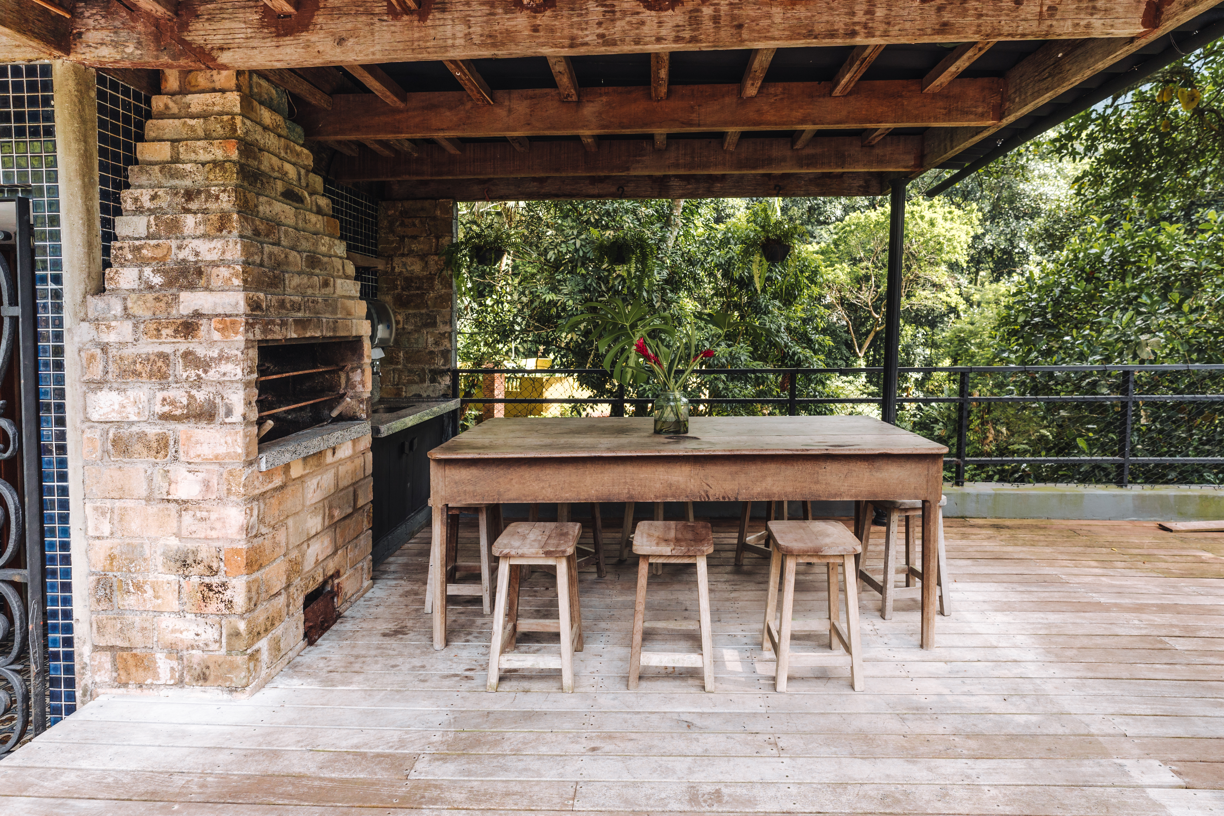 pool in green garden